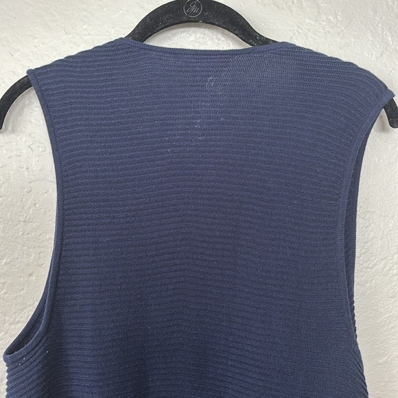 Lilly Pulitzer Andella Navy Blue 100% cotton fringe detail Sweater vest - Picture 10 of 11